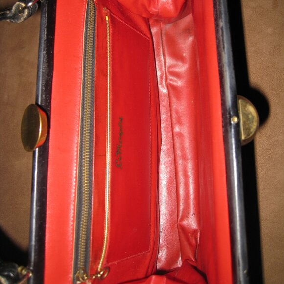 La Marquise Needlepoint Purse Handbag Leather Vintage - Picture 10 of 15